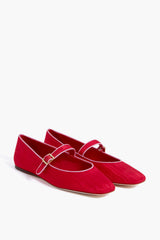 Red Moire Ginger Mary Jane Flat