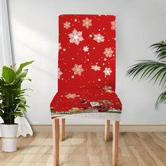Christmas print chair cover decoration