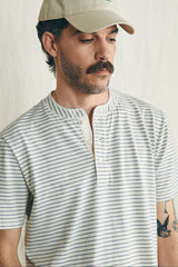 Shell Flint Stripe Short Sleeve Sunwashed Henley