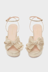 Platinum Lame Natalia Heels