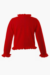 Red Frill Cardigan