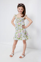 Hydrangeas Smocked Ruffle Sundress