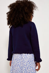 Navy Frill Cardigan