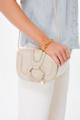 Cement Beige Leather Mini Hana Bag
