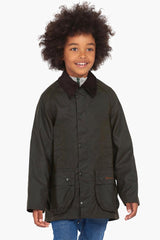 Boys Olive Beaufort Wax Jacket