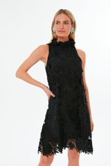 Black Guipure Lace Blythe Dress