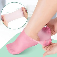 A pair of foot skin care elastic socks