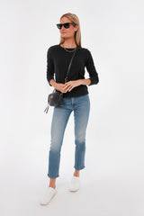 Black Modern Slub Long Sleeve Tee