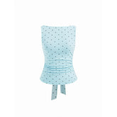 Summer Polka-Dot Backless Sleeveless Top with Tie Straps