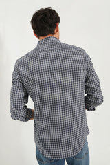 Navy White Check Movement Shirt