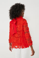 Red Guipure Lace Faye Blouse