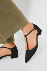 Black Grosgrain Collins Flats
