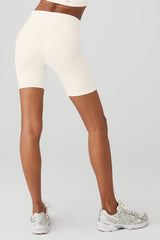 7 High-Waist Biker Short - Ivory