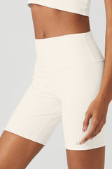 7 High-Waist Biker Short - Ivory