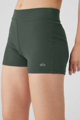 Goddess Ribbed High-Waist Hot Short - Dark Cactus