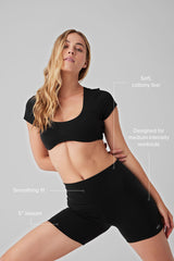 5 Airbrush High-Waist Biker Short - Black