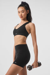5 Airbrush High-Waist Biker Short - Black