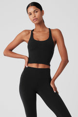 Sleek Back Bra Tank - Black