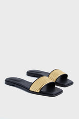 Black Gold Carter Flat Sandals