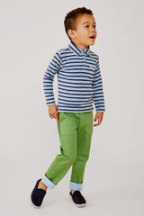 Sky Stripe Parker Long Sleeve Polo