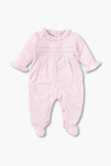 Pink Hand Smocked Footie