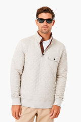 Oatmeal Melange Epic Quilted Fleece Pullover