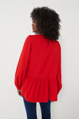 Red Carlota Peplum Blouse