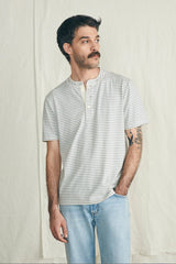 Shell Flint Stripe Short Sleeve Sunwashed Henley