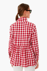 Apple Red Gingham Scarlett Button Down