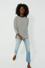 Navy Striped Knit Popover
