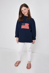 Kid's Navy Americana Sweater