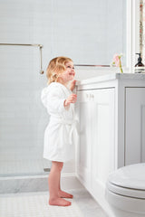 Exclusive Off White Piped Edge Kids Bathrobe