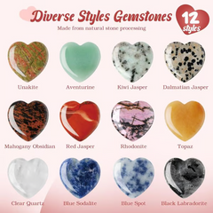 Valentine's Day Gemstone Gift 24 pre-packaged heart-shaped gemstone cards