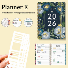 Handmade Calendar Planner Stencil and 2026 Monthly Daily Weekly Study Planner