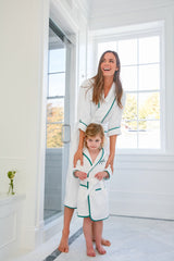 Exclusive Green Piped Edge Kids Bathrobe