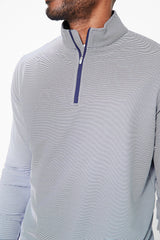 Navy Perth Sugar Stripe Performance Quarter-Zip