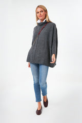 Charcoal Turtleneck Soft Sweater