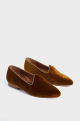 Tobacco Velvet Venetian Slippers
