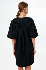 Black Finley Flutter Sleeve Dress