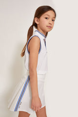 Ceramic White 4 Way Stretch Skort With Back Pleats
