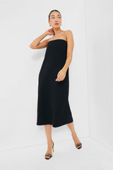 Strapless Noir Crepe Marin Dress