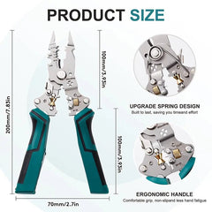 Foldable electrical wire stripping pliers
