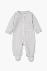 Gray Classic Rib Zipper Footie