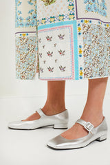 Silver Leather Low Mary Janes