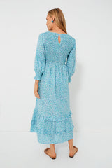 Exclusive Ocean Ditsy Isabel V Neck Dress