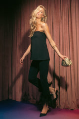 Strapless Noir Crepe Marin Top