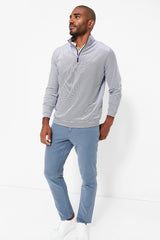 Navy Perth Sugar Stripe Performance Quarter-Zip