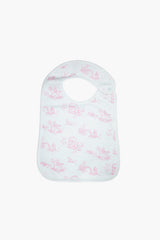 Pink Toile Feeding Bib