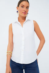 White Sleeveless Essentials Shirt