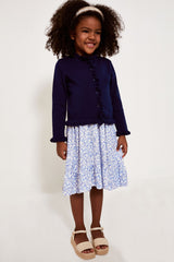 Navy Frill Cardigan